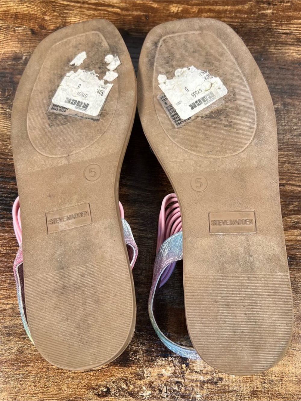 Steve Madden Sandals Butterfly Rainbow Sparkle JCaptive Thong Toe Sling Back 5 - Picture 8 of 10